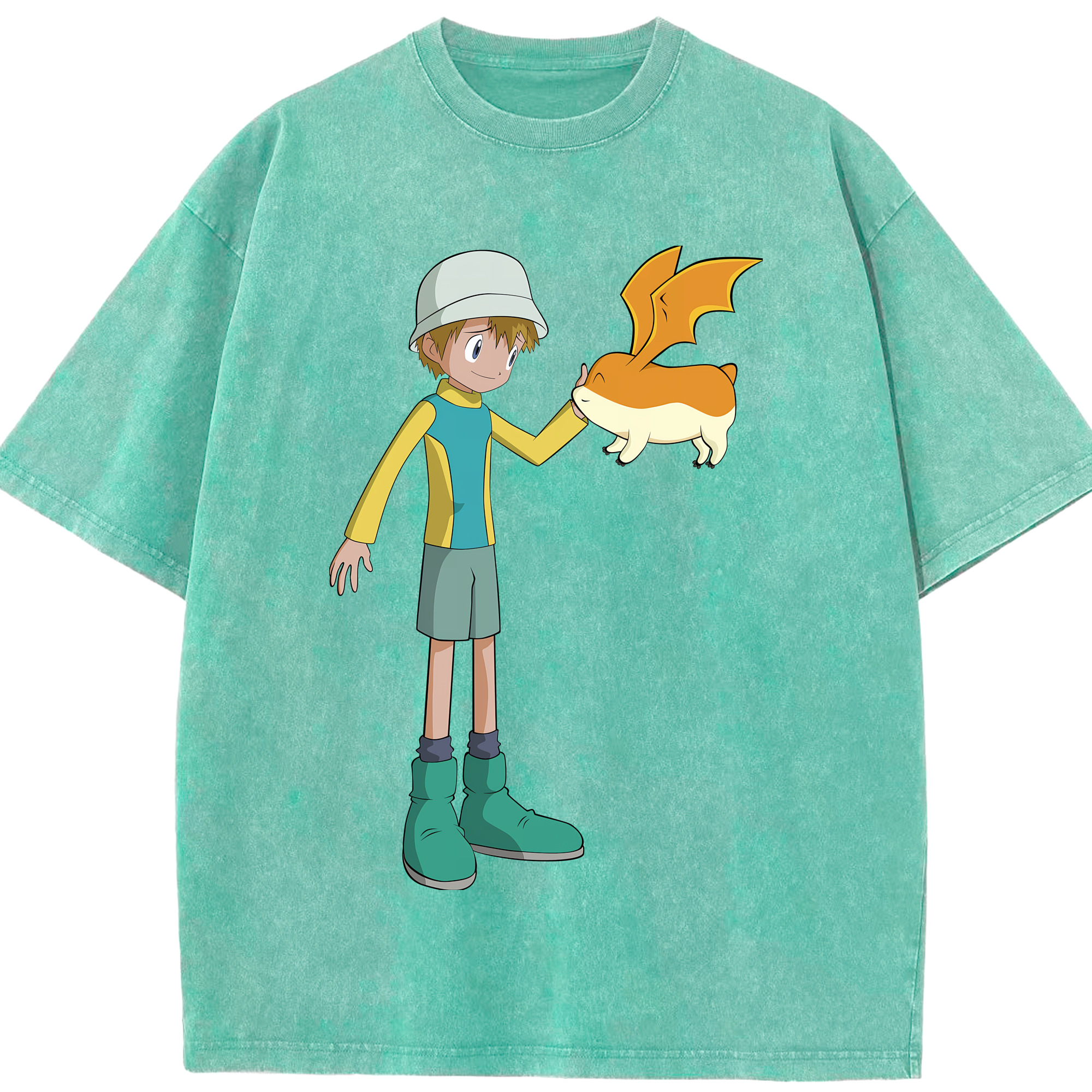 （画像用） Digimon デジタルモンスター/デジモン 綿100% ヴィンテージ風 半袖Tシャツ（フロントプリント）
